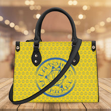 Load image into Gallery viewer, IAtomic Apparel&#39;s Canary Blue Vegan Friendly PU Tote Bag