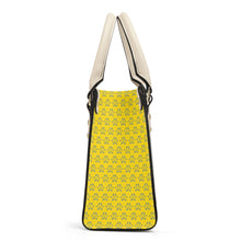 Load image into Gallery viewer, IAtomic Apparel&#39;s Canary Blue Vegan Friendly PU Tote Bag