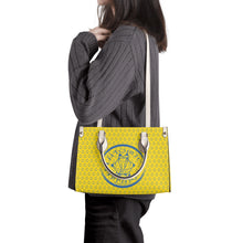 Load image into Gallery viewer, IAtomic Apparel&#39;s Canary Blue Vegan Friendly PU Tote Bag