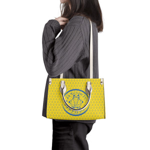 IAtomic Apparel's Canary Blue Vegan Friendly PU Tote Bag