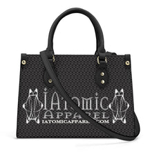 Load image into Gallery viewer, IAtomic Apparel&#39;s Black Platinum Status Vegan Friendly Pu Tote Bag