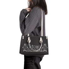 Load image into Gallery viewer, IAtomic Apparel&#39;s Black Platinum Status Vegan Friendly Pu Tote Bag