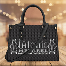 Load image into Gallery viewer, IAtomic Apparel&#39;s Black Platinum Status Vegan Friendly Pu Tote Bag