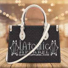 Load image into Gallery viewer, IAtomic Apparel&#39;s Black Platinum Status Vegan Friendly Pu Tote Bag