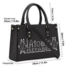 Load image into Gallery viewer, IAtomic Apparel&#39;s Black Platinum Status Vegan Friendly Pu Tote Bag