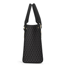 Load image into Gallery viewer, IAtomic Apparel&#39;s Black Platinum Status Vegan Friendly Pu Tote Bag