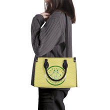 Load image into Gallery viewer, IAtomic Apparel&#39;s Canary Green Vegan Friendly PU Tote Bag