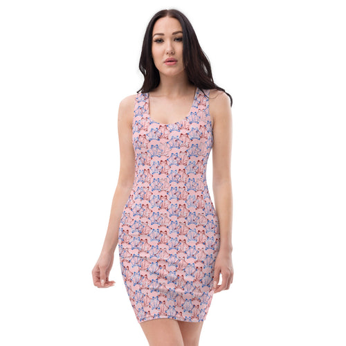 IAtomic Apparel's Pink Blue Cherry Body Dress