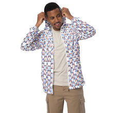 Load image into Gallery viewer, IAtomic Apparel&#39;s Blue Cherry Men’s lightweight windbreaker