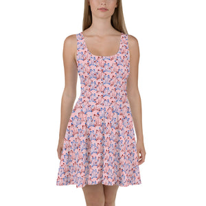 IAtomic Apparel's Pink Blue Cherry Flare Dress