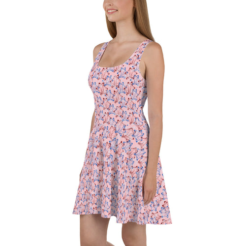 IAtomic Apparel's Pink Blue Cherry Flare Dress