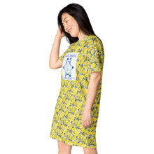 Load image into Gallery viewer, IAtomic Apparel&#39;s Canary Blue T-shirt dress