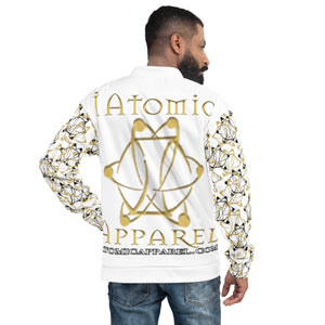 IAtomic Apparel's Gold Standard White Collection Unisex Bomber Jacket