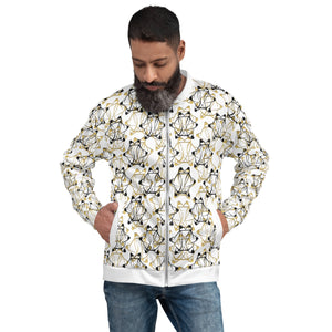 IAtomic Apparel's Gold Standard White Collection Unisex Bomber Jacket