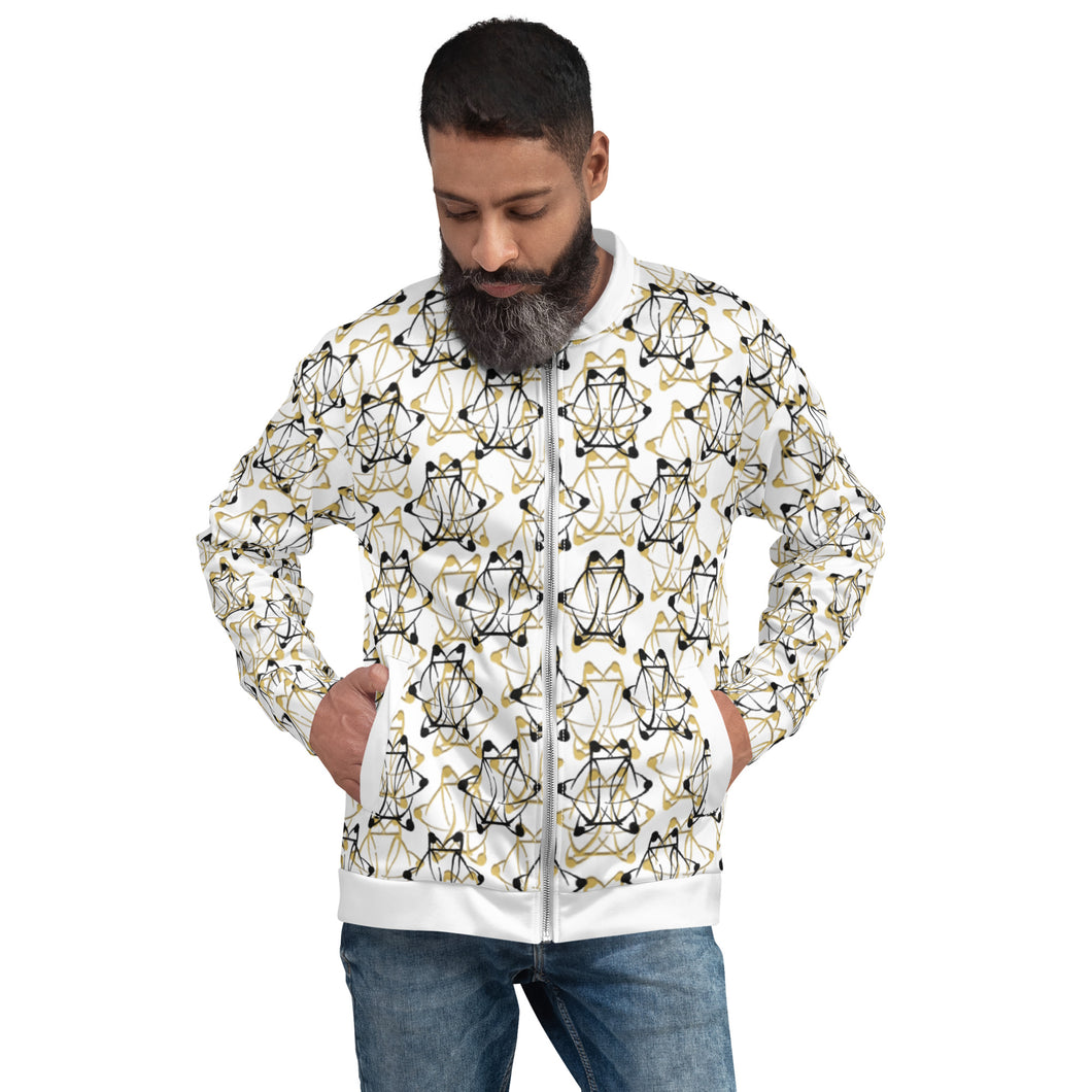 IAtomic Apparel's Gold Standard White Collection Unisex Bomber Jacket