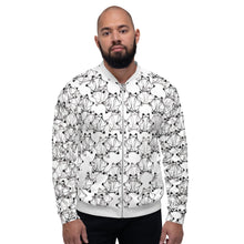 Load image into Gallery viewer, IAtomic Apparel&#39;s White Platinum Status Collection Unisex Bomber Jacket