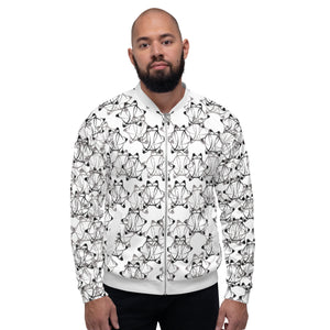 IAtomic Apparel's White Platinum Status Collection Unisex Bomber Jacket