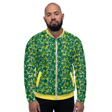 Load image into Gallery viewer, IAtomic Apparel&#39;s Green Canary Tri-Color Unisex Bomber Jacket