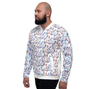 IAtomic Apparel's Blue Cherry Unisex Bomber Jacket