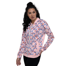 Load image into Gallery viewer, IAtomic Apparel&#39;s Pink Blue Cherry Unisex Bomber Jacket