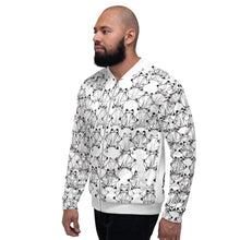 Load image into Gallery viewer, IAtomic Apparel&#39;s White Platinum Status Collection Unisex Bomber Jacket