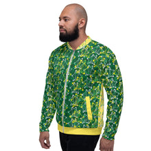 Load image into Gallery viewer, IAtomic Apparel&#39;s Green Canary Tri-Color Unisex Bomber Jacket