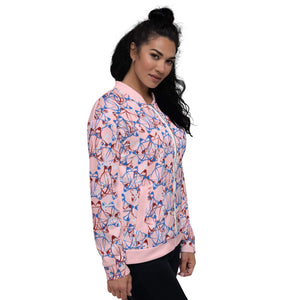 IAtomic Apparel's Pink Blue Cherry Unisex Bomber Jacket