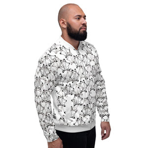 IAtomic Apparel's White Platinum Status Collection Unisex Bomber Jacket