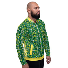 Load image into Gallery viewer, IAtomic Apparel&#39;s Green Canary Tri-Color Unisex Bomber Jacket