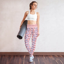 Load image into Gallery viewer, IAtomic Apparel&#39;s Pink Blue Cherry Yoga Leggings