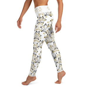 IAtomic Apparel's White Gold Standard Yoga Leggings