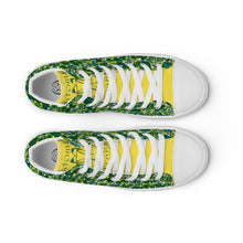 Load image into Gallery viewer, IAtomic Apparel&#39;s Green Canary Tri-color Men’s high top canvas shoes