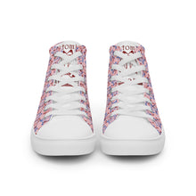 Load image into Gallery viewer, IAtomic Apparel&#39;s Pink Blue Cherry NotChux Men’s high top canvas shoes