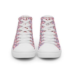 IAtomic Apparel's Pink Blue Cherry NotChux Men’s high top canvas shoes