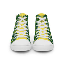 Load image into Gallery viewer, IAtomic Apparel&#39;s Green Canary Tri-color Men’s high top canvas shoes