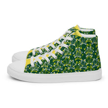 Load image into Gallery viewer, IAtomic Apparel&#39;s Green Canary Tri-color Men’s high top canvas shoes