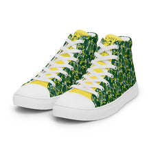 Load image into Gallery viewer, IAtomic Apparel&#39;s Green Canary Tri-color Men’s high top canvas shoes