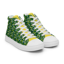 Load image into Gallery viewer, IAtomic Apparel&#39;s Green Canary Tri-color Men’s high top canvas shoes